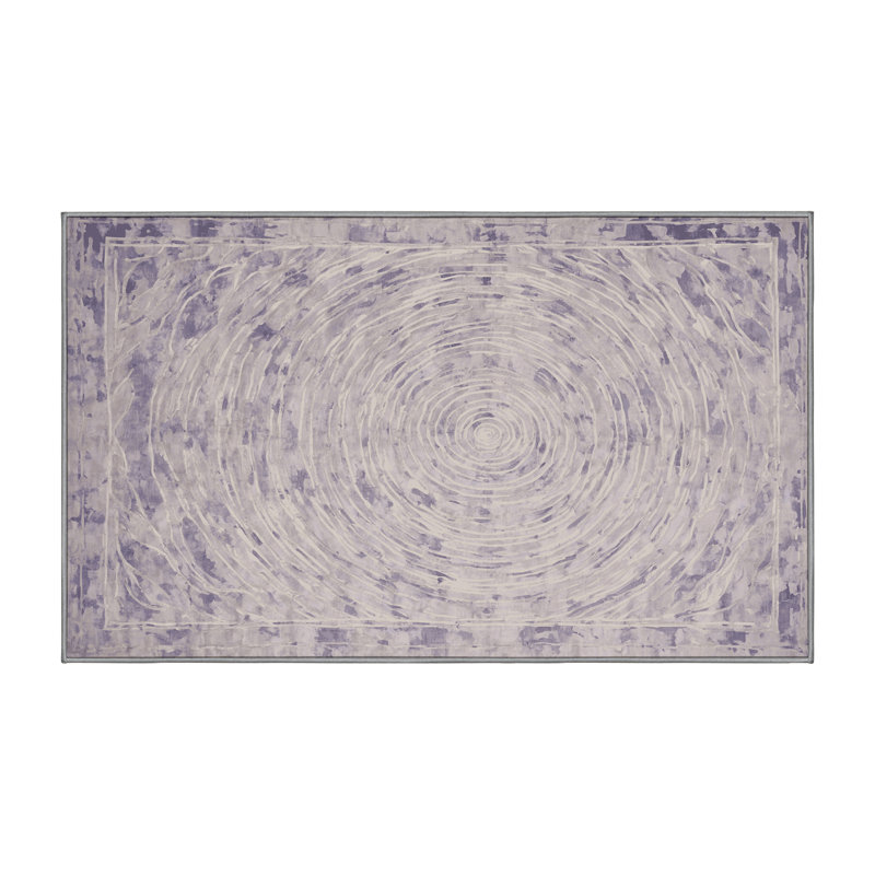 Machine Washable Gray Area Rug, Runner 2' x 4'