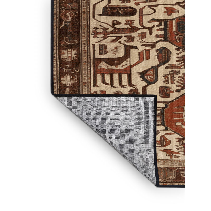 Tapis brun lavable à la machine, Carré 4 pi