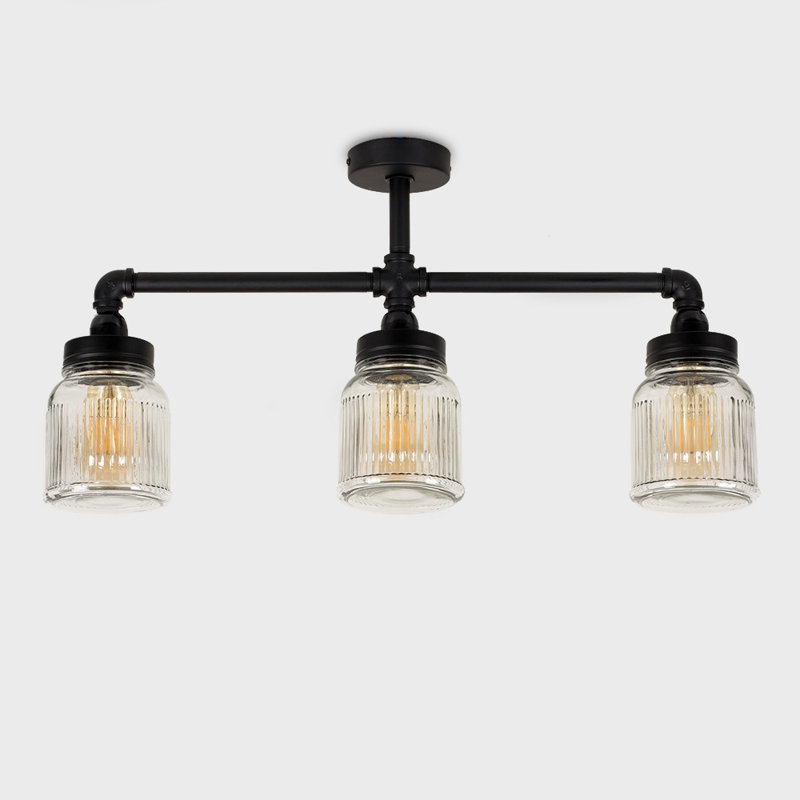 Hanley Glass Semi Flush Mount, No