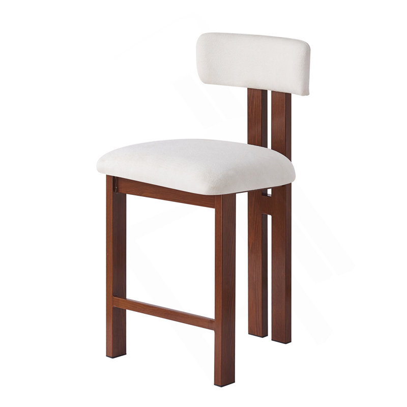 Tabourets ronds élégants de 26,5 po à dossier bas avec siège rembourré confortable et structure en métal pour la cuisine et la salle à manger