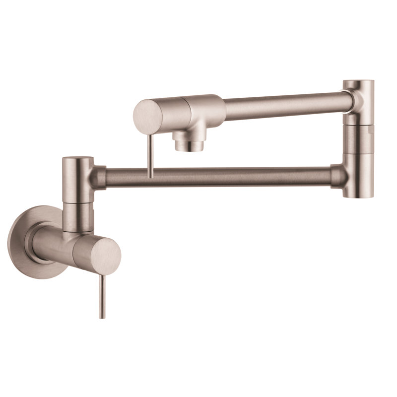 AXOR Starck Double Handle Pot Filler, Steel Optik