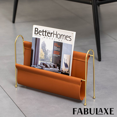 9-inch Magazine Rack, Floor Standing Book Basket, Newspaper Holder, Brochures And File Holders - Nursery Decor, Desk Accessory, Living Room And Guest by Fabulaxe