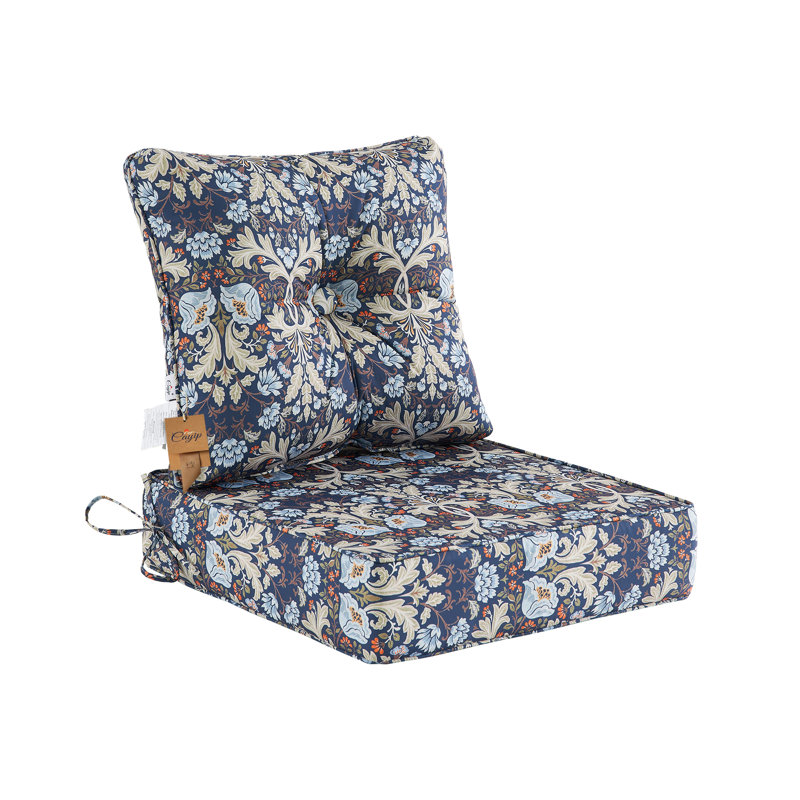 Outdoor 6'' Seat / Back Cushion, Purple/Blue
