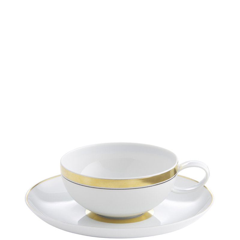 Domo Porcelain Dinnerware Set, Gold