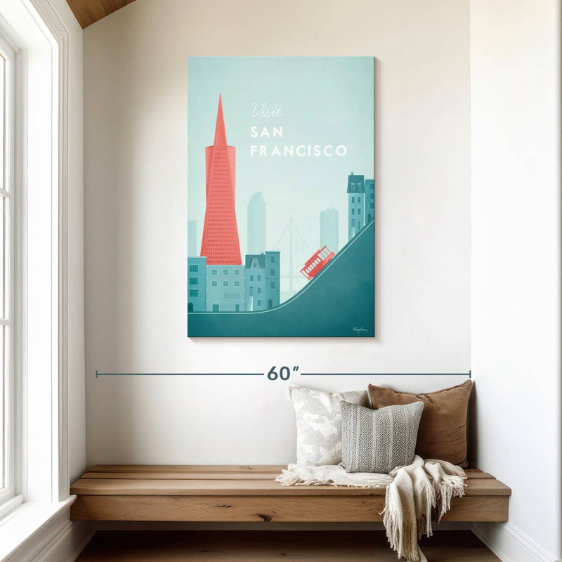 Affiche de voyage rétro Aime San Francisco, H 45 po x l 30 po