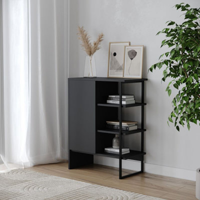 60cm Wood Steel Living Room 1 Door Bookcase Unit