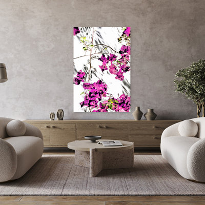 Art contemporain, paysage abstrait, fleur de lilas moderne, paysage