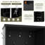 Arbre d'entrée classique noir avec banc, armoire de rangement pour chaussures, tablettes et crochets pour vestibule organisé - élégant et fonctionnel-424559401
