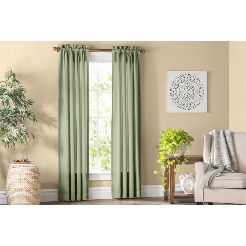 Thermal Room Darkening Curtain Panel, Sage Green, 1, 54" W x 84" L