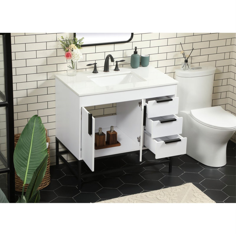 Ensemble de meuble-lavabo simple 36 po Eugene, Blanc