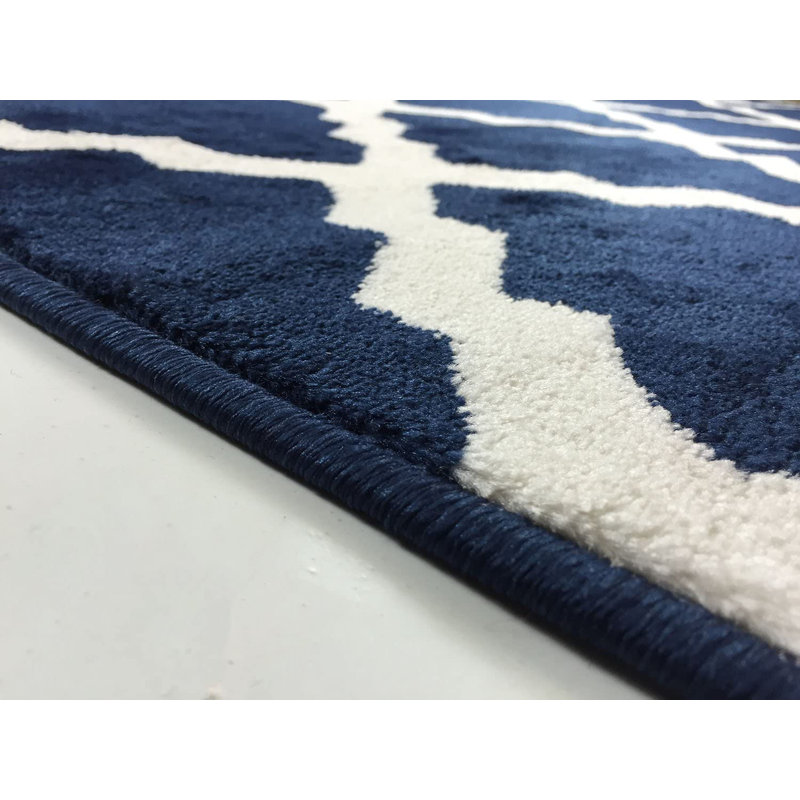 Tapis bleu marine Woodway, Rectangle 4 pi 11 po x 6 pi 11 po