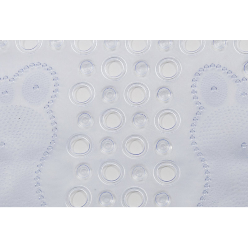 Tapis de douche rectangulaire en plastique / vinyle à imprimé pieds, Blanc