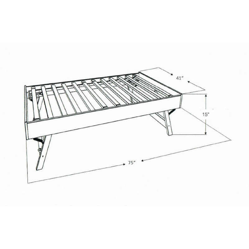 Lynnfield Updike Twin Solid Wood Pop Up Trundle, Mattress Not Included, Graystone