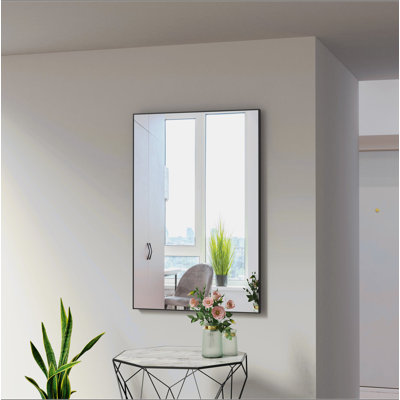 Miroir de salle de bain moderne 36 x 24 pouces avec cadre en aluminium à miroir vertical ou horizontal