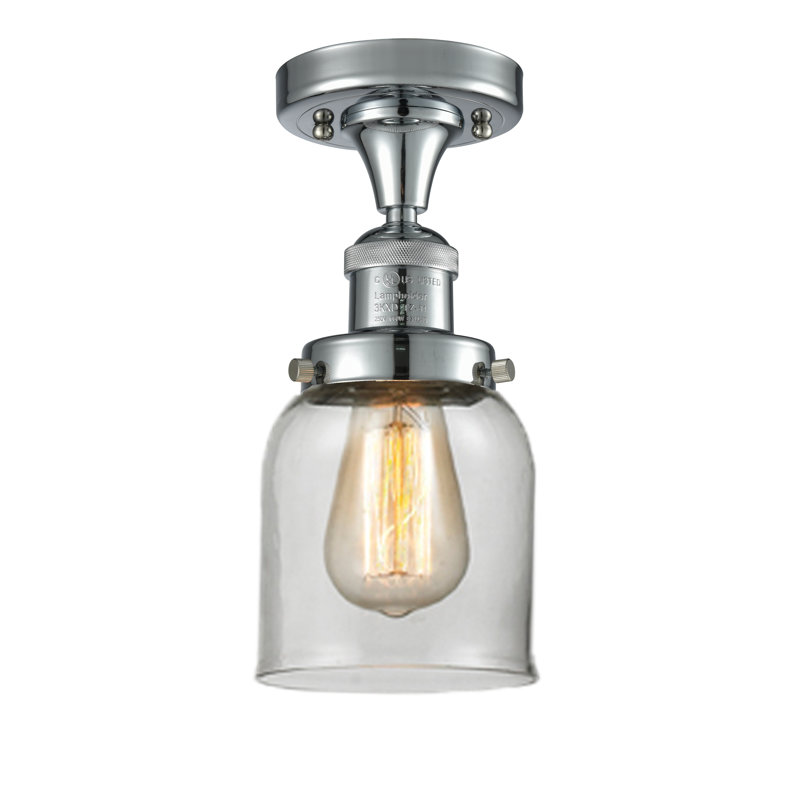 Norberto Glass Semi Flush Mount, Polished Chrome, Clear