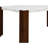 Neutral Color Engineered Stone Dining Table With Support Walnut Chairs