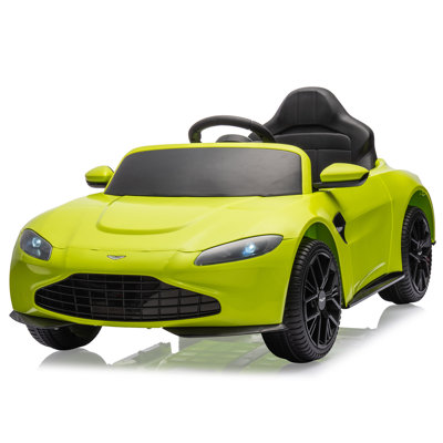 12V Licensed Aston Martin Kids Ride On Car, Electric Sports Car w/Remote, LED Lights, Music, USB, Soft Start