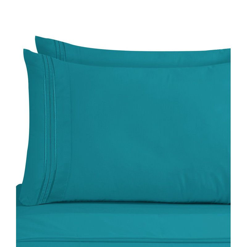 Taie d'oreiller en microfibre de qualité supérieure, Standard, Bleu sarcelle