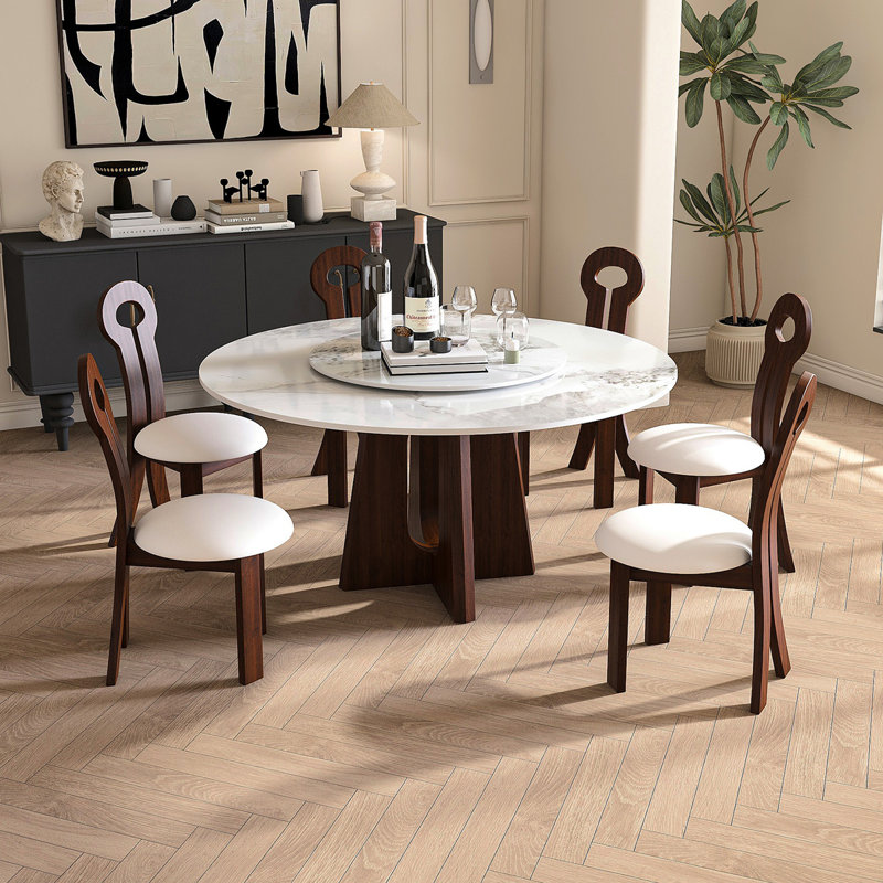 Table de salle à manger Modern Modern, 7 pièces : table, 6 chaises, H 30 po x l 59 po x P 59 po