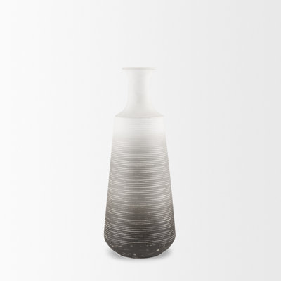 Nastashia White W/ Grey Small Vase