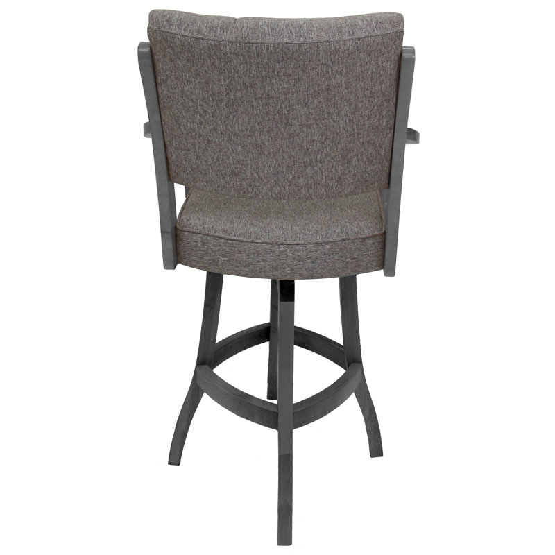 Miriam Swivel Wood Bar Stool, Counter Stool (26" Seat Height), Light Gray