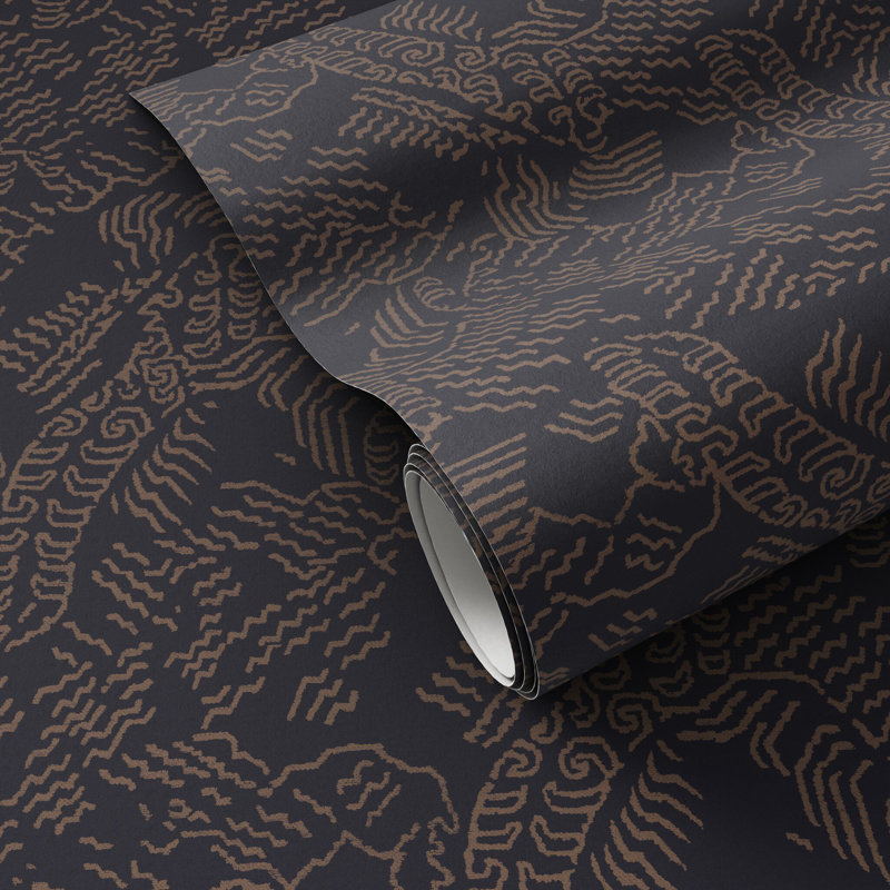 Balkan Wallpaper by FH Art Studio, 52"x132", Balkan Black & Tan I
