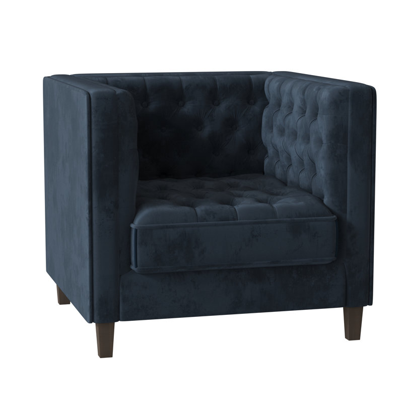 Jess Tufted Armchair, Sachi Chocolate, Brown Mahogany