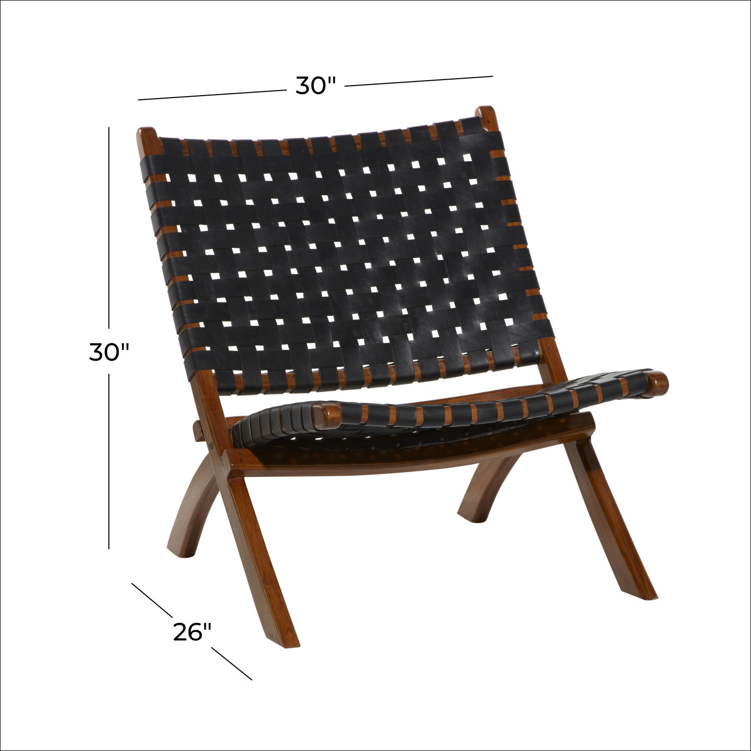 Lehigh Fabric Patio Folding Chair, Black