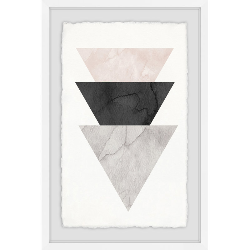« triangle stack »-cadre photo sur papier, Cadre blanc à bords frangés, H 30 po x l 20 po x P 1,5 po