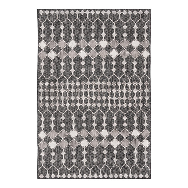 Tapis d'extérieur Charcoal_Unique Loom Traliccio, Rectangle 5 pi 3 po x 7 pi 10 po