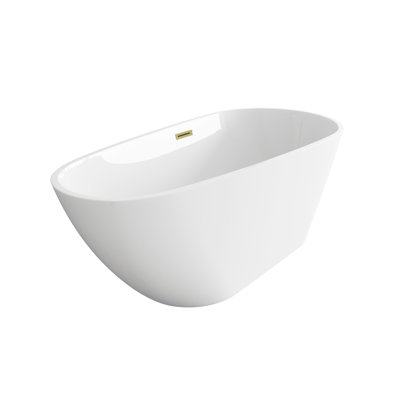 59 Inch Bathtub in Glossy White with Trim