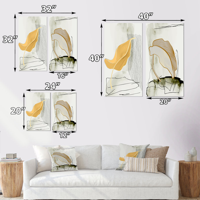 " Trendy Abstracts With Colorful Shapes XI " 2 - Pieces, 32" H x 32" W x 1" D, Wrapped Canvas