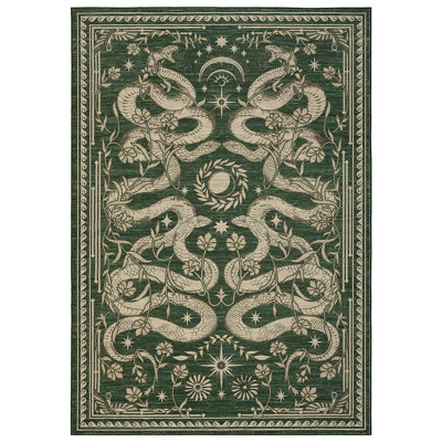 Tapis d'intérieur vert à motif floral champêtre, lavable, 2,74 m x 3,66 m, idéal pour le salon, la chambre ou la salle à manger. Doux, imitation laine à poils courts, pliable, avec envers antidérapant en TPR, résistant aux taches et facile d'entretien.