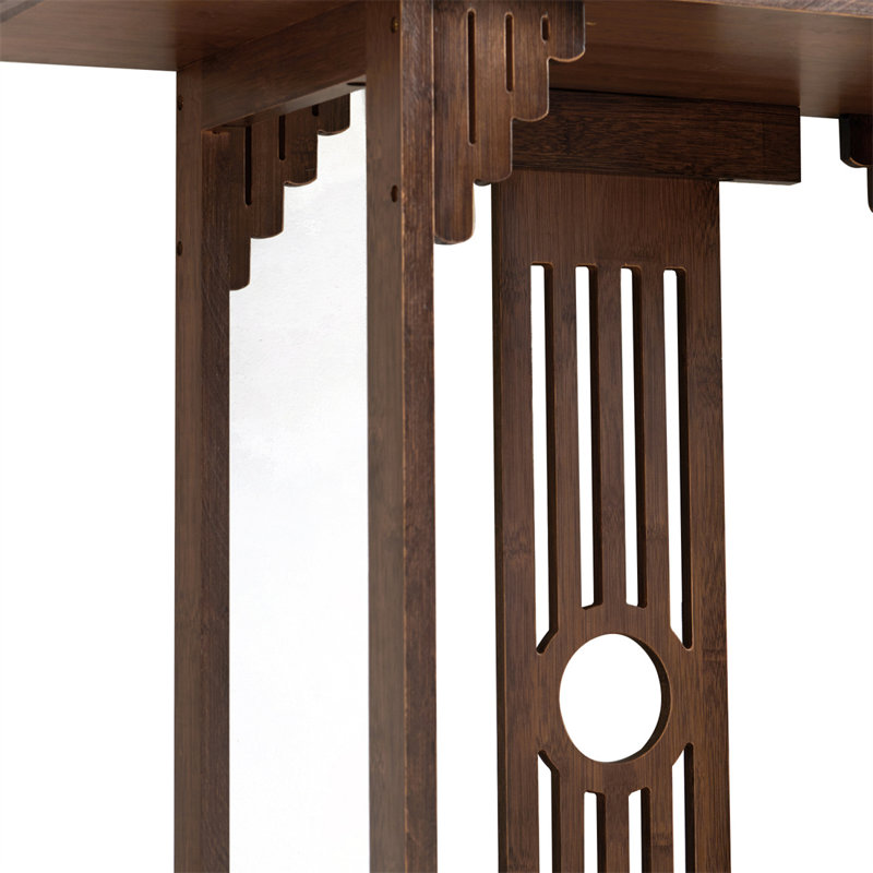 Dentrell 32.7"H Bamboo Console Table, Entryway Table Walnut Color
