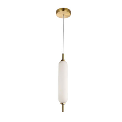 Luminaire suspendu Typha - 10 W - Verre opale blanc
