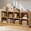 Bibliothèque Abrianna de style ferme moderne, 2 niveaux, 8 cubes, 145 cm (57,1 po), coins arrondis et base renforcée.-1454321878-1500715023