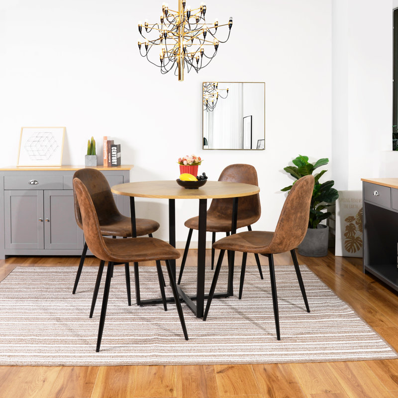 Micah Round Metal Base Dining Table