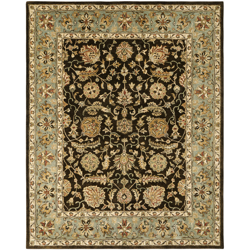 Wool Oriental Area Rug in Brown, Rectangle 2' x 3'