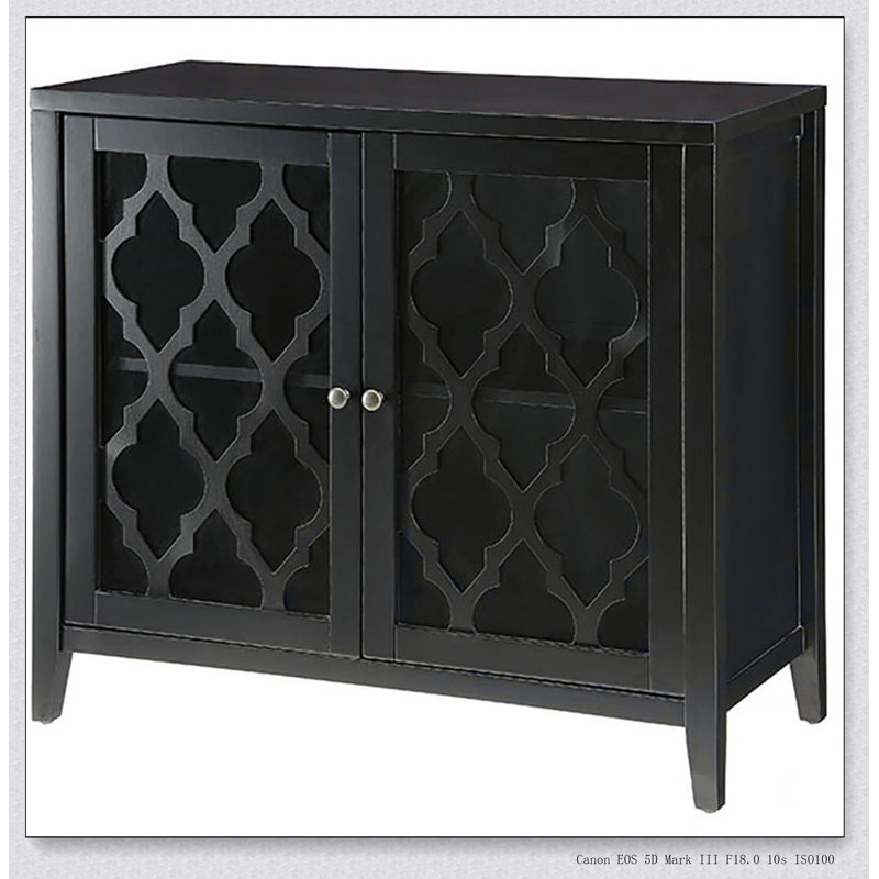 Black Console Table with Shelf Inside