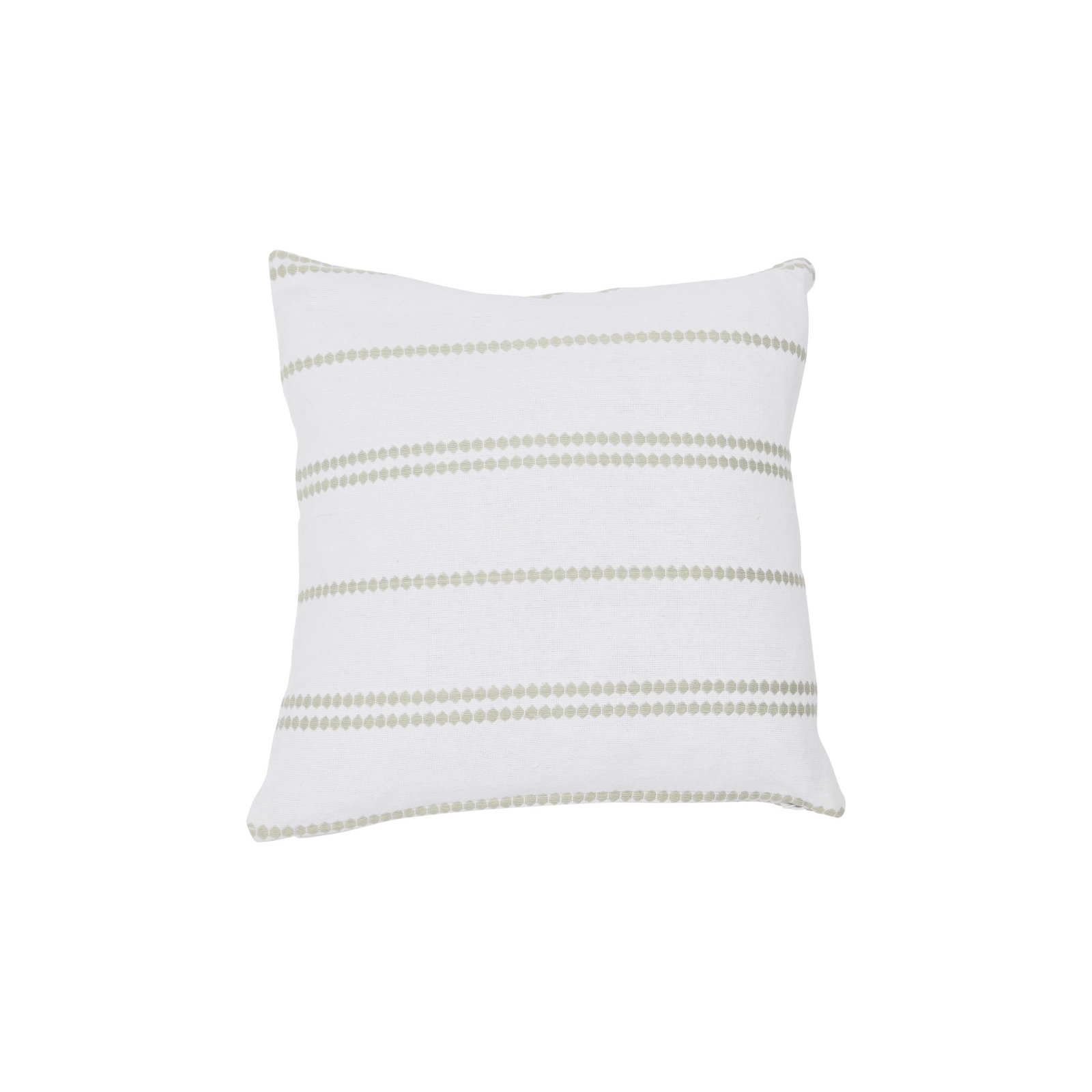 Hudie Striped Cotton Throw Pillow, White/Olive, Pillow Cover Only - No Insert