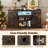 TV Cabinet for TVs up to 68'' w/ 3-Level Shelves LED Lights 22 Dynamic Modes