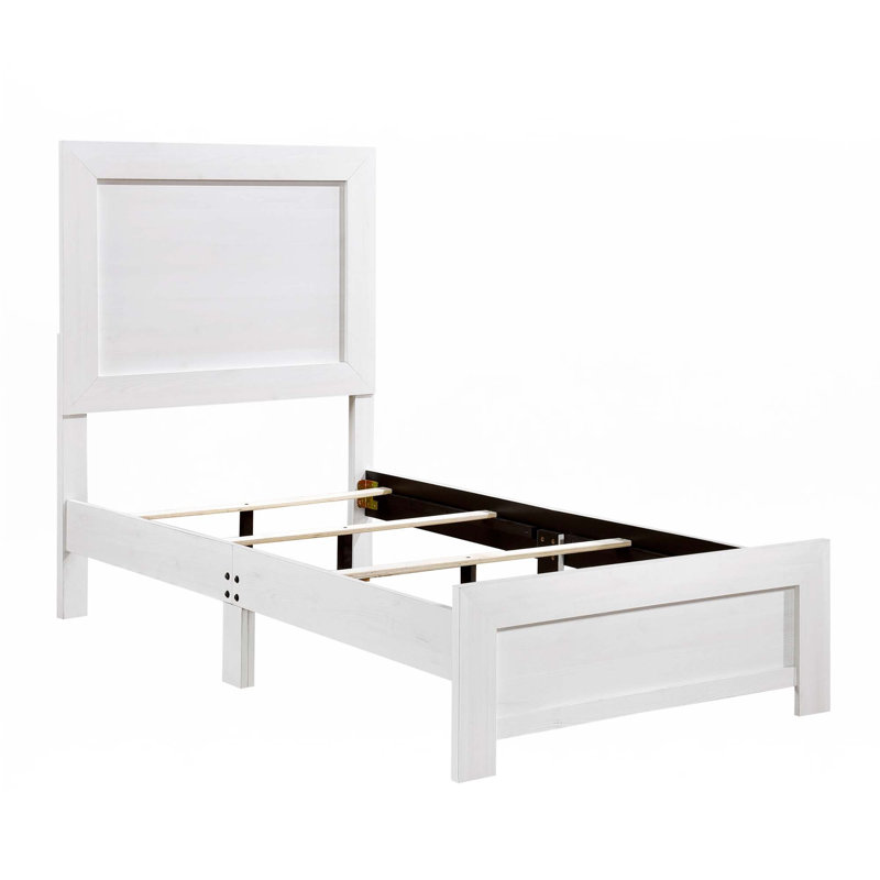 Mobilier de chambre à coucher à panneau 1Pc (lit seulement), Simple, Blanc