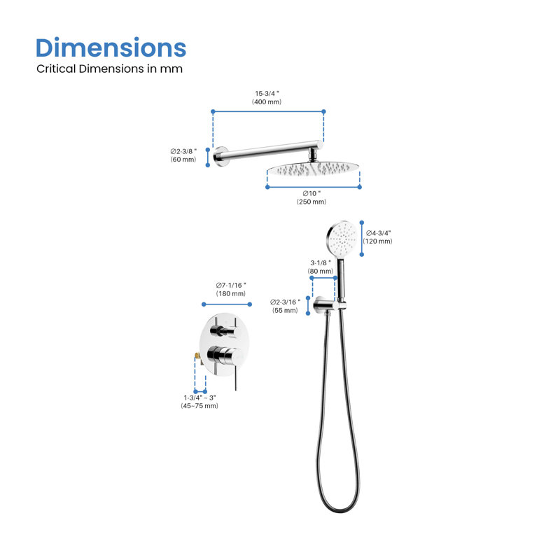 Circular Shower Faucet with Rough-in Valve, Chrome