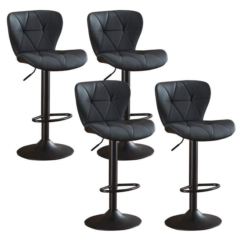 Swivel Adjustable Height Modern Bar& Counter Stool, Black