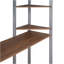 Lit mezzanine double en métal avec 2 tablettes et 1 bureau, noir-506562956-511297579