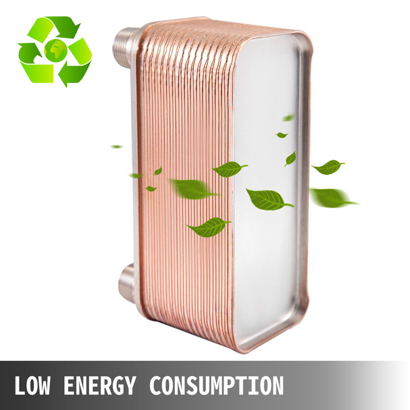 Heat Exchanger 3/"X7.5/" 30 Plates Brazed Plate Heat Exchanger 316L 3/4/" MPT Heat Exchanger B12-30 Beer Wort Chiller For Hydronic Heating