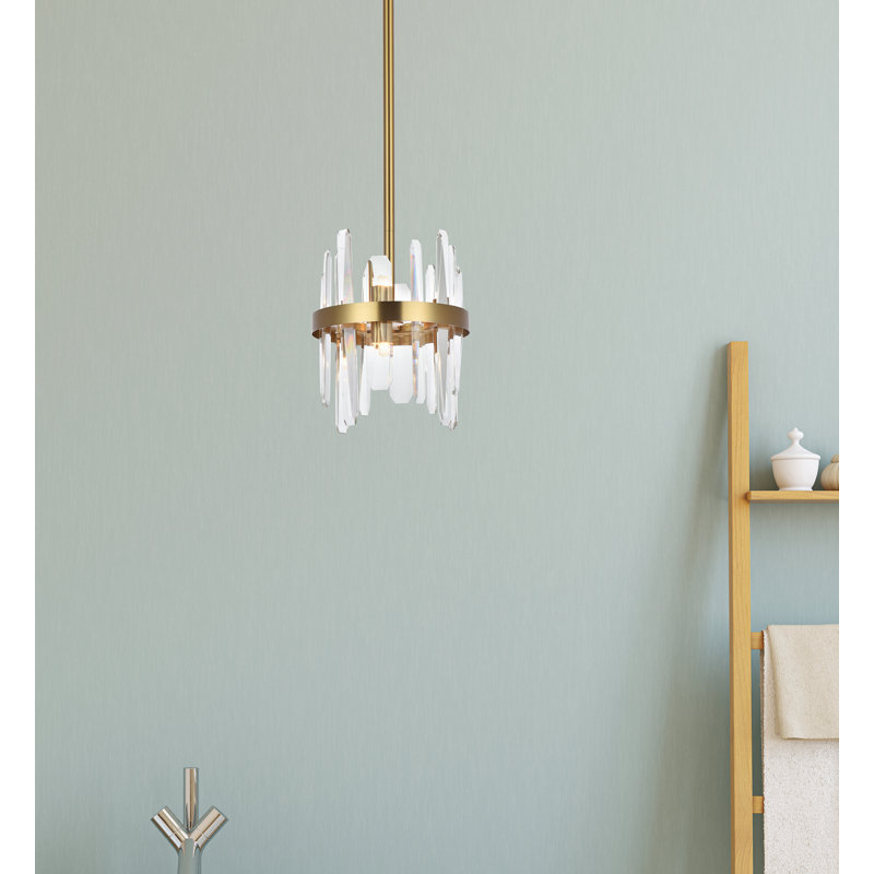 Marlow 6 - Light Unique/Statement Pendant, Satin Gold, 57.5" H x 10" W x 10" D
