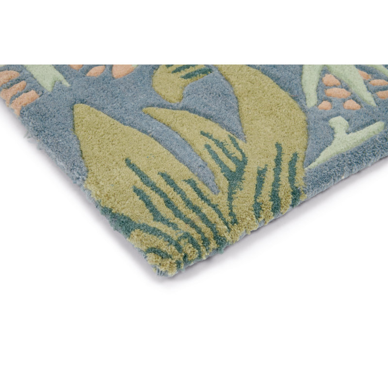 Handmade Wool Floral Area Rug, Rectangle 9' x 12'