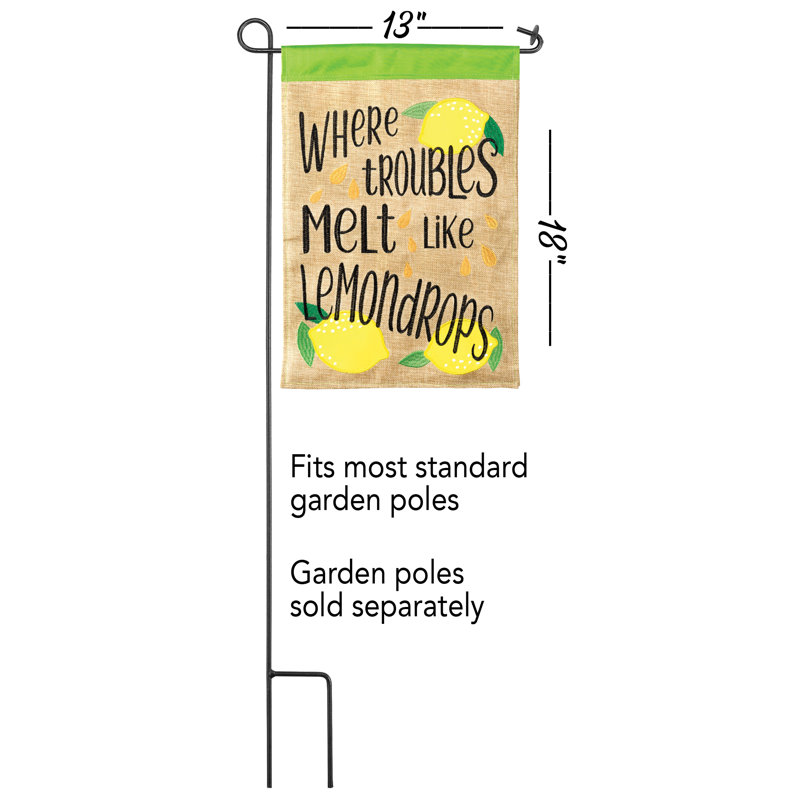 Drapeau de jardin en polyester 18 x 13 po Gamma Where Trouble Melt