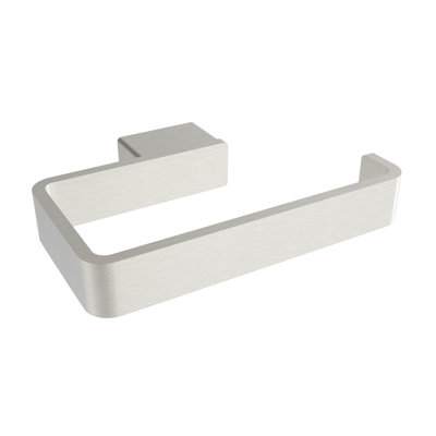 Cinder Wall-Mounted Toilet Paper Holder - Brushed Nickel (LH Post), Premium Brass Construction, Installation Hardware Included